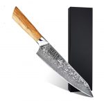Chef-Messer Damaststahl Premium Olivenholz / Chef´s knife Damascus steel premium, olive wood
