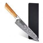 Chef-Messer Damaststahl Premium Olivenholz / Chef´s knife Damascus steel premium, olive wood