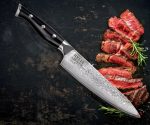 Chef-Messer Damaststahl / Chef’s knife Damascus steel – Bild 5