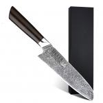 Santoku-Messer Damaststahl Premium Ebenholz / Santoku knife Damascus steel premium ebony