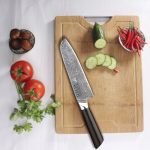 Santoku-Messer Damaststahl Premium Ebenholz / Santoku knife Damascus steel premium ebony – Bild 3