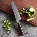 Santoku-Messer Damaststahl Premium Ebenholz / Santoku knife Damascus steel premium ebony – Bild 4